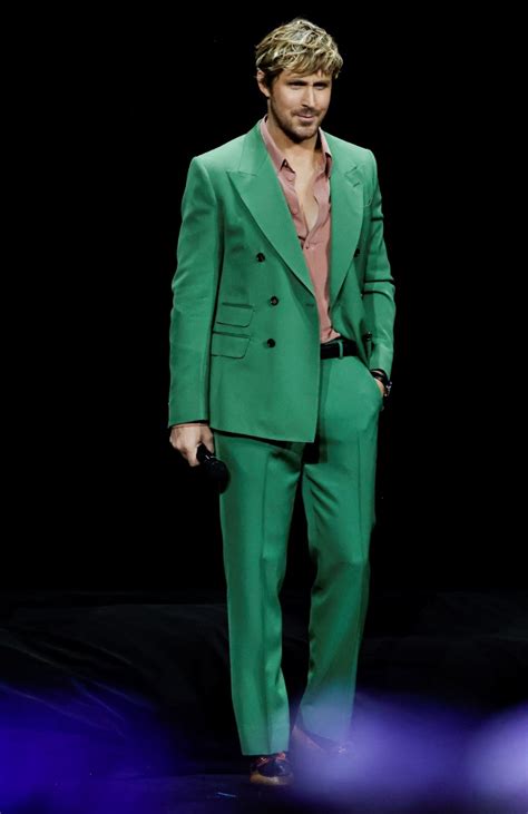 green gucci suit|ryan gosling green suit.